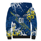 Personalized North Queensland Cowboys Rugby Sherpa Hoodie Urban Street Graffiti Style - Distressed Splatter Elements