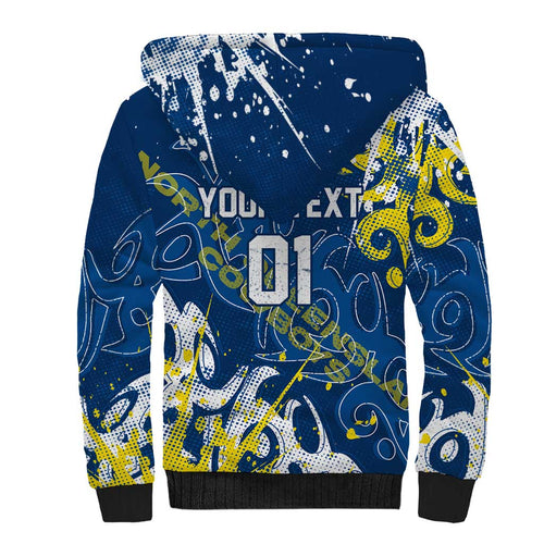 Personalized North Queensland Cowboys Rugby Sherpa Hoodie Urban Street Graffiti Style - Distressed Splatter Elements