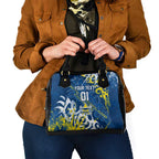 Personalized North Queensland Cowboys Rugby Shoulder Handbag Urban Street Graffiti Style - Distressed Splatter Elements