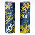 Personalized North Queensland Cowboys Rugby Skinny Tumbler Urban Street Graffiti Style - Distressed Splatter Elements