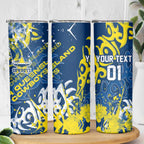 Personalized North Queensland Cowboys Rugby Skinny Tumbler Urban Street Graffiti Style - Distressed Splatter Elements