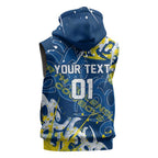 Personalized North Queensland Cowboys Rugby Sleeveless Hoodie Urban Street Graffiti Style - Distressed Splatter Elements