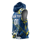 Personalized North Queensland Cowboys Rugby Sleeveless Hoodie Urban Street Graffiti Style - Distressed Splatter Elements