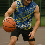 Personalized North Queensland Cowboys Rugby Sleeveless Hoodie Urban Street Graffiti Style - Distressed Splatter Elements