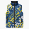 Personalized North Queensland Cowboys Rugby Sleeveless Puffer Jacket Urban Street Graffiti Style - Distressed Splatter Elements