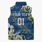 Personalized North Queensland Cowboys Rugby Sleeveless Puffer Jacket Urban Street Graffiti Style - Distressed Splatter Elements