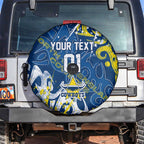 Personalized North Queensland Cowboys Rugby Spare Tire Cover Urban Street Graffiti Style - Distressed Splatter Elements