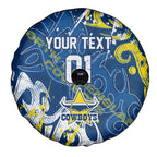 Personalized North Queensland Cowboys Rugby Spare Tire Cover Urban Street Graffiti Style - Distressed Splatter Elements