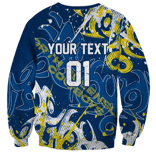 Personalized North Queensland Cowboys Rugby Sweatshirt Urban Street Graffiti Style - Distressed Splatter Elements