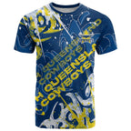 Personalized North Queensland Cowboys Rugby T Shirt Urban Street Graffiti Style - Distressed Splatter Elements