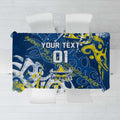 Personalized North Queensland Cowboys Rugby Tablecloth Urban Street Graffiti Style - Distressed Splatter Elements