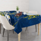 Personalized North Queensland Cowboys Rugby Tablecloth Urban Street Graffiti Style - Distressed Splatter Elements