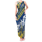 Personalized North Queensland Cowboys Rugby Tank Maxi Dress Urban Street Graffiti Style - Distressed Splatter Elements