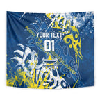 Personalized North Queensland Cowboys Rugby Tapestry Urban Street Graffiti Style - Distressed Splatter Elements