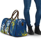 Personalized North Queensland Cowboys Rugby Travel Bag Urban Street Graffiti Style - Distressed Splatter Elements
