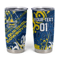 Personalized North Queensland Cowboys Rugby Tumbler Cup Urban Street Graffiti Style - Distressed Splatter Elements