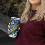 Personalized North Queensland Cowboys Rugby Tumbler Cup Urban Street Graffiti Style - Distressed Splatter Elements