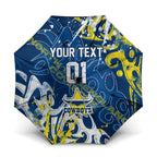 Personalized North Queensland Cowboys Rugby Umbrella Urban Street Graffiti Style - Distressed Splatter Elements
