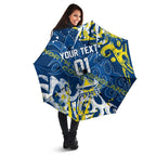 Personalized North Queensland Cowboys Rugby Umbrella Urban Street Graffiti Style - Distressed Splatter Elements