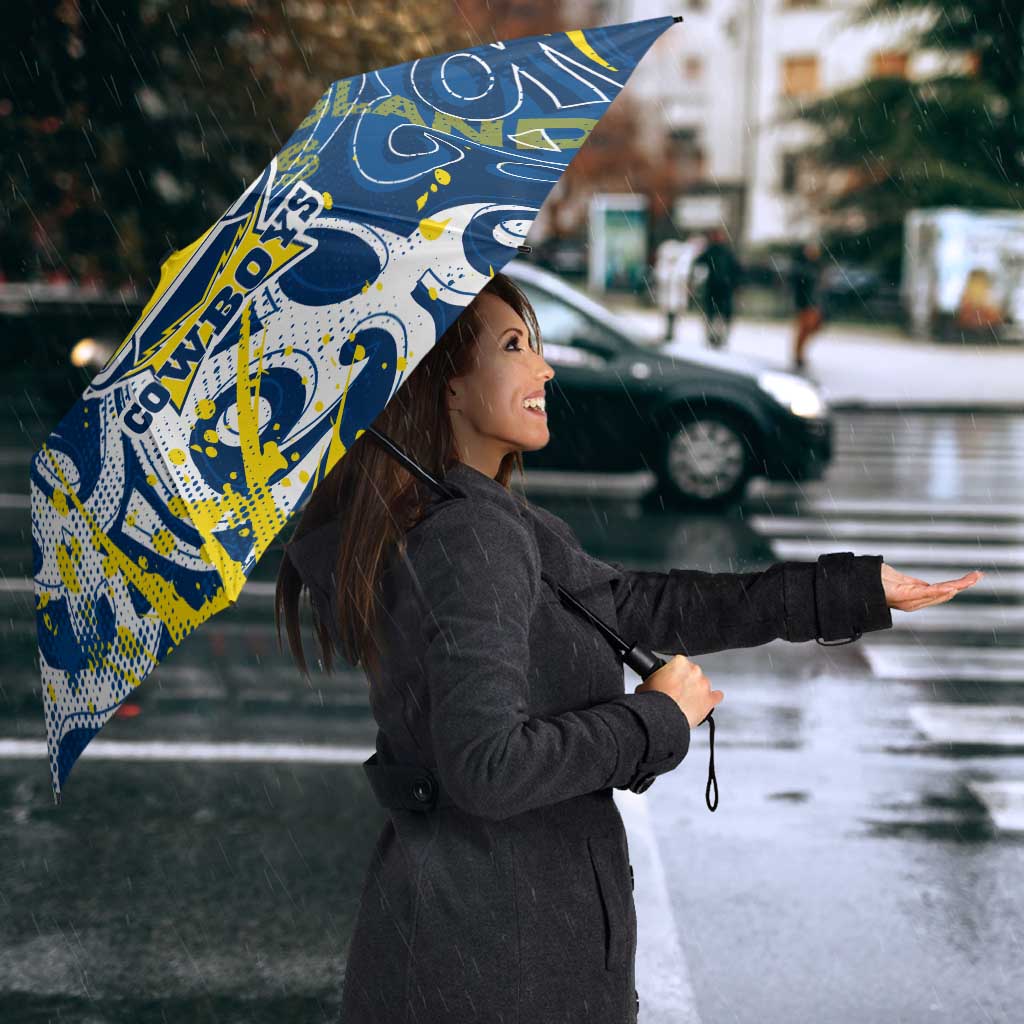 Personalized North Queensland Cowboys Rugby Umbrella Urban Street Graffiti Style - Distressed Splatter Elements