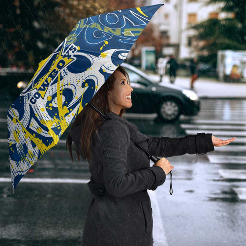 Personalized North Queensland Cowboys Rugby Umbrella Urban Street Graffiti Style - Distressed Splatter Elements