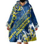 Personalized North Queensland Cowboys Rugby Wearable Blanket Hoodie Urban Street Graffiti Style - Distressed Splatter Elements