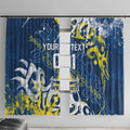 Personalized North Queensland Cowboys Rugby Window Curtain Urban Street Graffiti Style - Distressed Splatter Elements