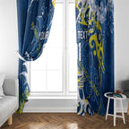 Personalized North Queensland Cowboys Rugby Window Curtain Urban Street Graffiti Style - Distressed Splatter Elements