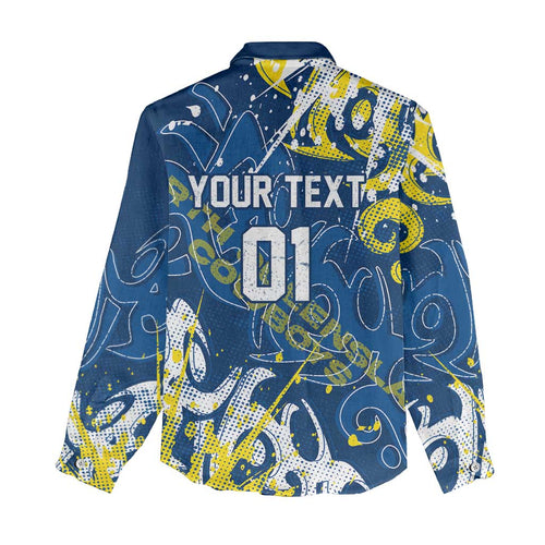 Personalized North Queensland Cowboys Rugby Women Casual Shirt Urban Street Graffiti Style - Distressed Splatter Elements