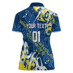 Personalized North Queensland Cowboys Rugby Women Polo Shirt Urban Street Graffiti Style - Distressed Splatter Elements
