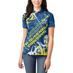 Personalized North Queensland Cowboys Rugby Women Polo Shirt Urban Street Graffiti Style - Distressed Splatter Elements