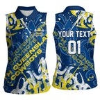Personalized North Queensland Cowboys Rugby Women Sleeveless Polo Shirt Urban Street Graffiti Style - Distressed Splatter Elements