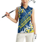 Personalized North Queensland Cowboys Rugby Women Sleeveless Polo Shirt Urban Street Graffiti Style - Distressed Splatter Elements