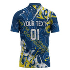 Personalized North Queensland Cowboys Rugby Zipper Polo Shirt Urban Street Graffiti Style - Distressed Splatter Elements