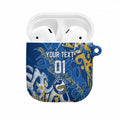 Personalized Parramatta Eels Rugby AirPods Case Urban Street Graffiti Style - Distressed Splatter Elements