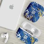 Personalized Parramatta Eels Rugby AirPods Case Urban Street Graffiti Style - Distressed Splatter Elements