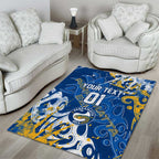 Personalized Parramatta Eels Rugby Area Rug Urban Street Graffiti Style - Distressed Splatter Elements
