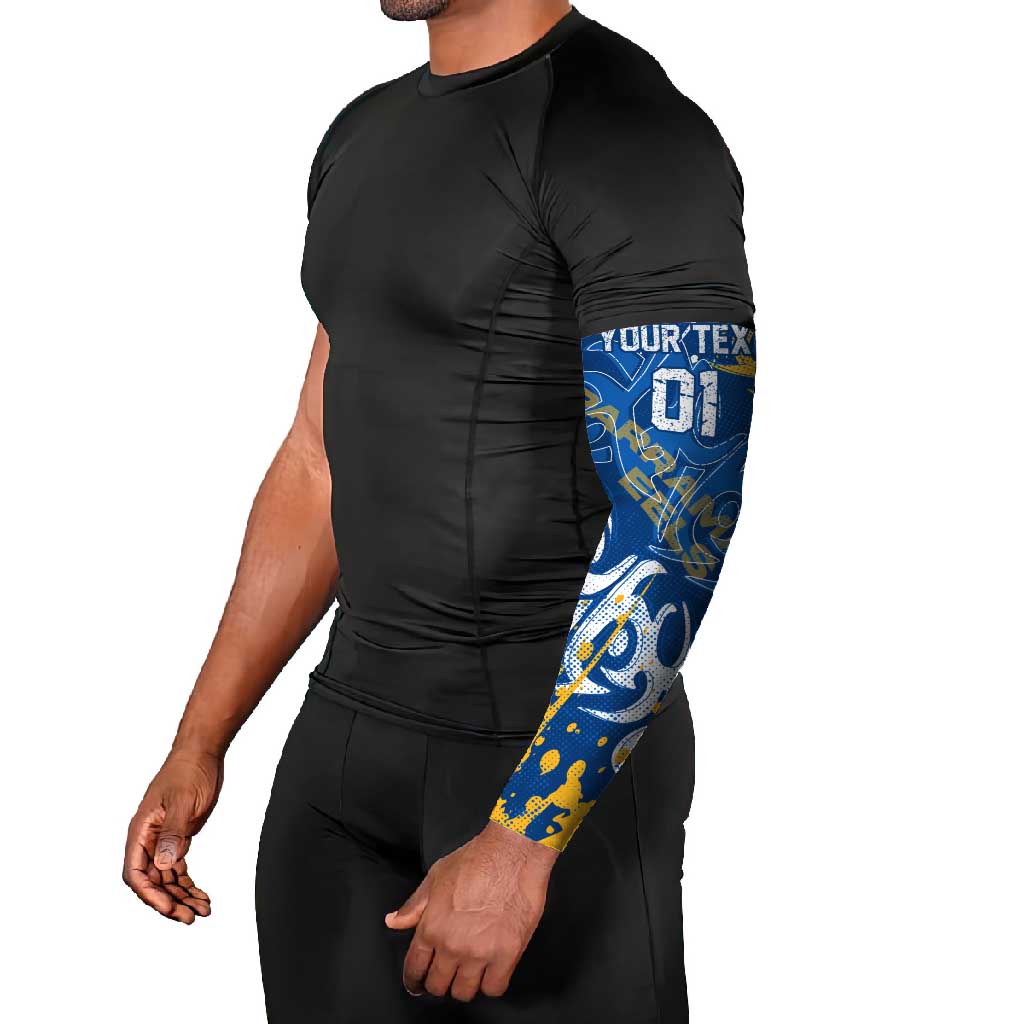 Personalized Parramatta Eels Rugby Arm Sleeves Urban Street Graffiti Style - Distressed Splatter Elements