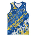 Personalized Parramatta Eels Rugby Basketball Jersey Urban Street Graffiti Style - Distressed Splatter Elements