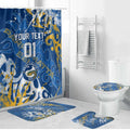 Personalized Parramatta Eels Rugby Bathroom Set Urban Street Graffiti Style - Distressed Splatter Elements