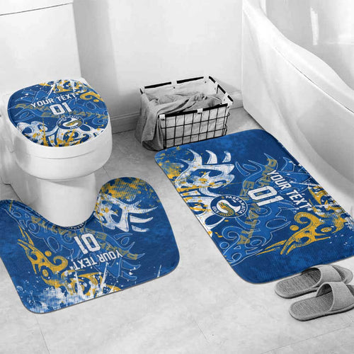 Personalized Parramatta Eels Rugby Bathroom Set Urban Street Graffiti Style - Distressed Splatter Elements