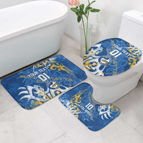 Personalized Parramatta Eels Rugby Bathroom Set Urban Street Graffiti Style - Distressed Splatter Elements