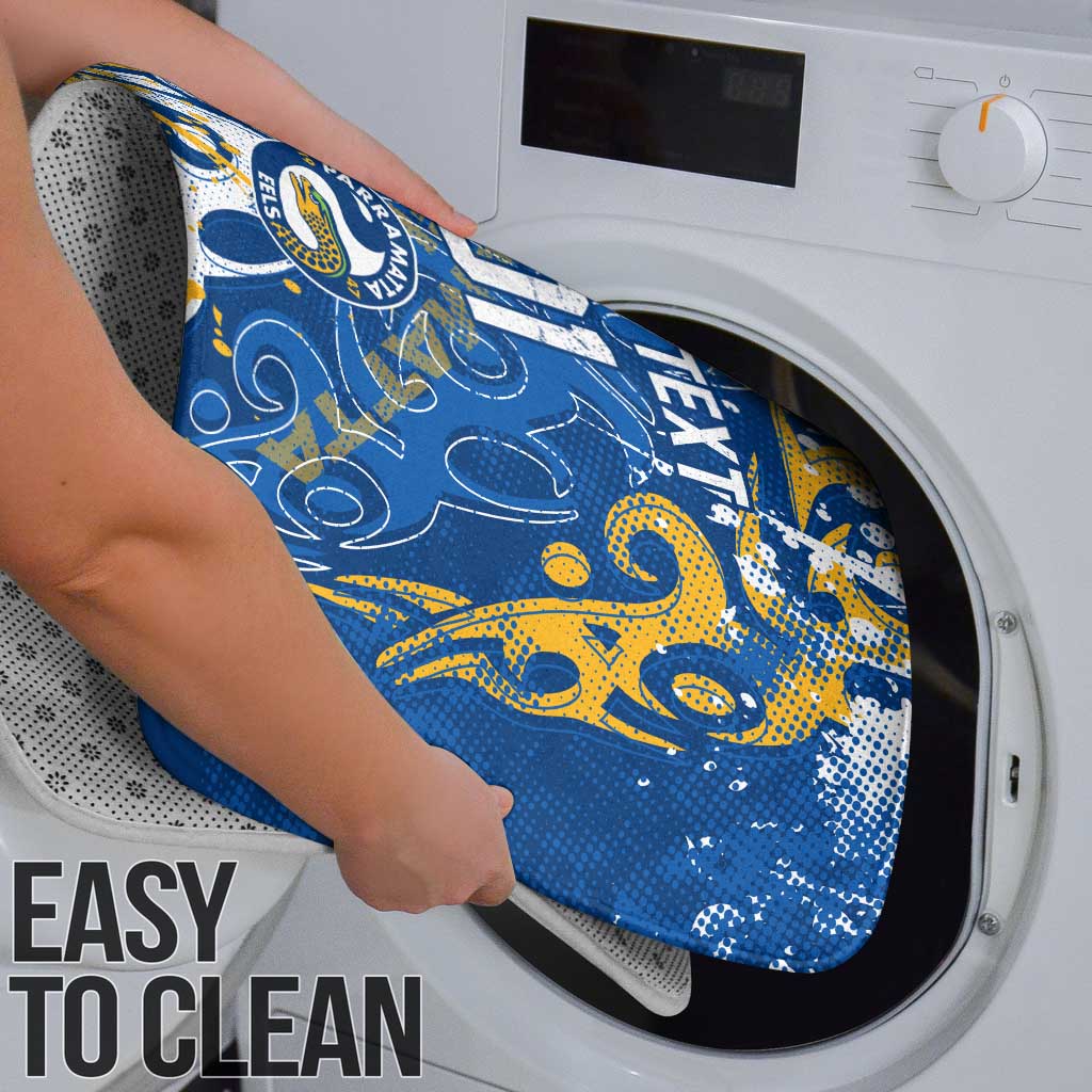 Personalized Parramatta Eels Rugby Bathroom Set Urban Street Graffiti Style - Distressed Splatter Elements