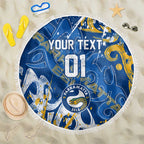 Personalized Parramatta Eels Rugby Beach Blanket Urban Street Graffiti Style - Distressed Splatter Elements