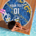 Personalized Parramatta Eels Rugby Beach Blanket Urban Street Graffiti Style - Distressed Splatter Elements