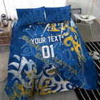 Personalized Parramatta Eels Rugby Bedding Set Urban Street Graffiti Style - Distressed Splatter Elements