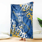Personalized Parramatta Eels Rugby Blanket Urban Street Graffiti Style - Distressed Splatter Elements