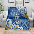 Personalized Parramatta Eels Rugby Blanket Urban Street Graffiti Style - Distressed Splatter Elements