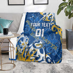 Personalized Parramatta Eels Rugby Blanket Urban Street Graffiti Style - Distressed Splatter Elements