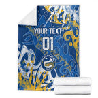 Personalized Parramatta Eels Rugby Blanket Urban Street Graffiti Style - Distressed Splatter Elements